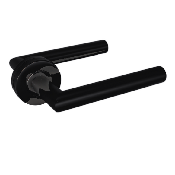Tubular FT02 Lever Handles on Round Rose, Stainless Steel, Matt Black, Satin Rose Gold or Tarnish Resistant Stainless Steel - CISA