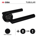 Tubular FT02 Lever Handles on Round Rose, Stainless Steel, Matt Black, Satin Rose Gold or Tarnish Resistant Stainless Steel - CISA-1