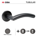 CISA Matt Black Lever Handle main product view for patio and sliding doors — bold black energy, 134mm (l).