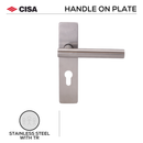 FT06.BP.61.C.TR, Lever Handle, Square Plate, Heavy duty, Stainless Steel with TR, CISA-1