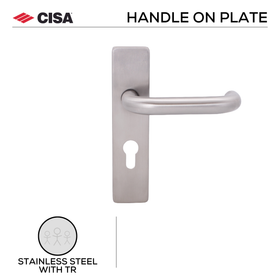 FT08.BP.61.C.TR, Lever Handle, Square Plate, Heavy duty, Stainless Stee with TRl, CISA