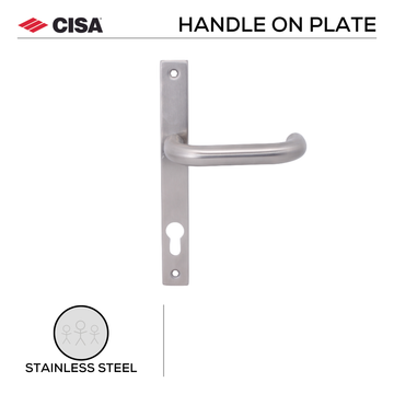 CISA Stainless Steel Cylinder Lock for commercial security doors, main product view with strong stainless style, 85mm.