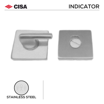 CISA Stainless Steel Escutcheon for bathroom doors, main product view with strong stainless style, 53x8mm.
