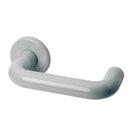 Finn, Lever Handles, Tubular, PVC, On Round Rose, With Escutcheons, Stainless Steel, QS-2
