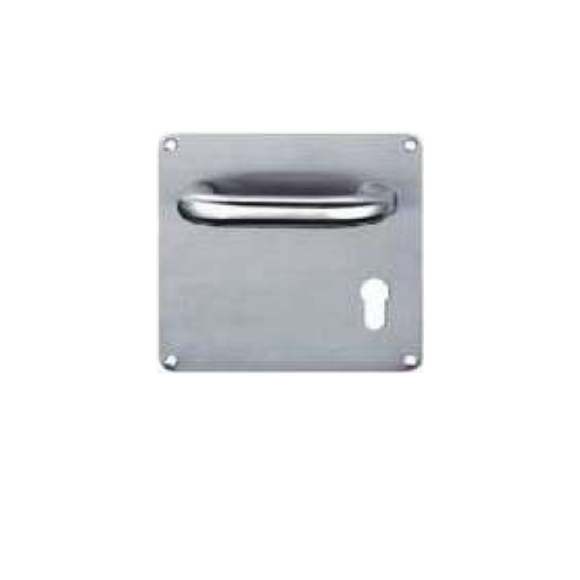 H70SS.SS, Lever Handles, Square, On Plate, Satin Stainless Steel, CISA
