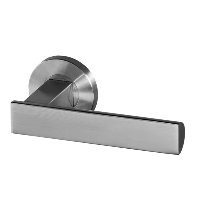 Kotka, Lever Handles, Square, On Square Rose, With Escutcheons, Stainless Steel, QS