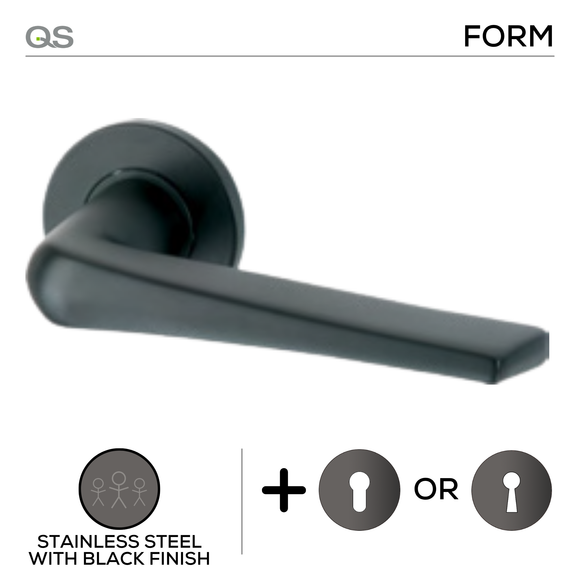 QS Stainless Steel Lever Handle for patio and sliding doors, main product view with strong stainless style.