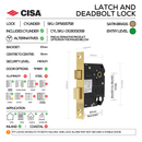 FS110 Complete Lockset 2B , Lever Handles, Hollow, On Round Rose, With Escutcheons, 137mm (l), Satin Brass, Cylinder Sash Lock & Euro Cylinder Set, CISA-3