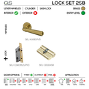 QS Satin Brass Cylinder Lock main product view; brass that means business for a better door setup.