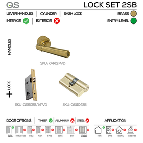 QS Satin Brass Cylinder Lock main product view; brass that means business for a better door setup.