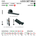 QS Black Cylinder Lock shown in main product view, giving patio and sliding doors sharp modern attitude.