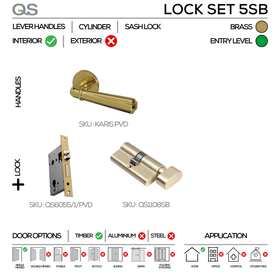 QS Satin Brass Cylinder Lock main product view; brass that means business for a better door setup.