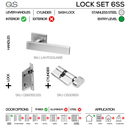 QS Stainless Steel Cylinder Lock for patio and sliding doors, main product view with strong stainless style.