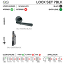 Main product view of QS Black Door Lock, made for patio and sliding doors with dark, sleek, and ready to stand out.