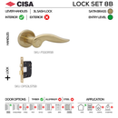 CISA Satin Brass Door Lock for patio and sliding doors, main product view with warm brass confidence, 137mm (l).