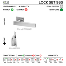 Main product view showing QS Stainless Steel Cylinder Lock — tough stainless shine for patio and sliding doors.