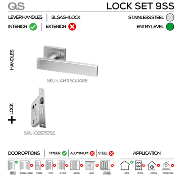 Main product view showing QS Stainless Steel Cylinder Lock — tough stainless shine for patio and sliding doors.