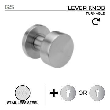 Main product view of QS Stainless Steel Lever Handle, made for patio and sliding doors with strong stainless style.