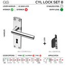 Coupe  Oulu 2 Lever lockset, Lever Handle, Coupé, On Plate, Stainless Steel, QS-1
