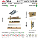 Main product view showing CISA Brass Door Lock — solid brass style for Standard Duty, Up to 100kg.