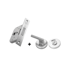 QS Stainless Steel Deadbolt Lock shown in finish detail, giving bathroom doors clean stainless confidence.