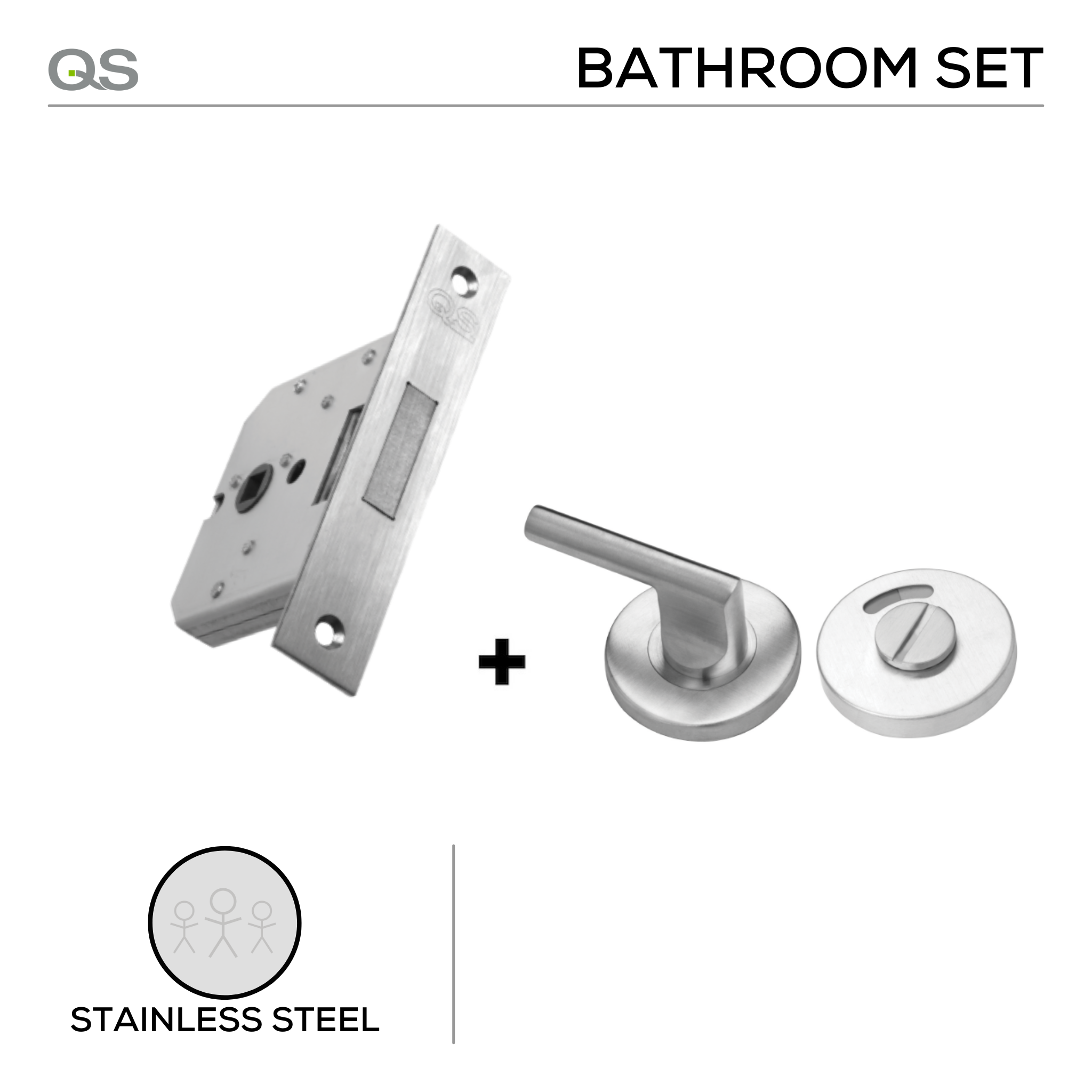 QS0055/5 + QS4408, Bathroom, Indicator with Bolt, Stainless Steel, QS