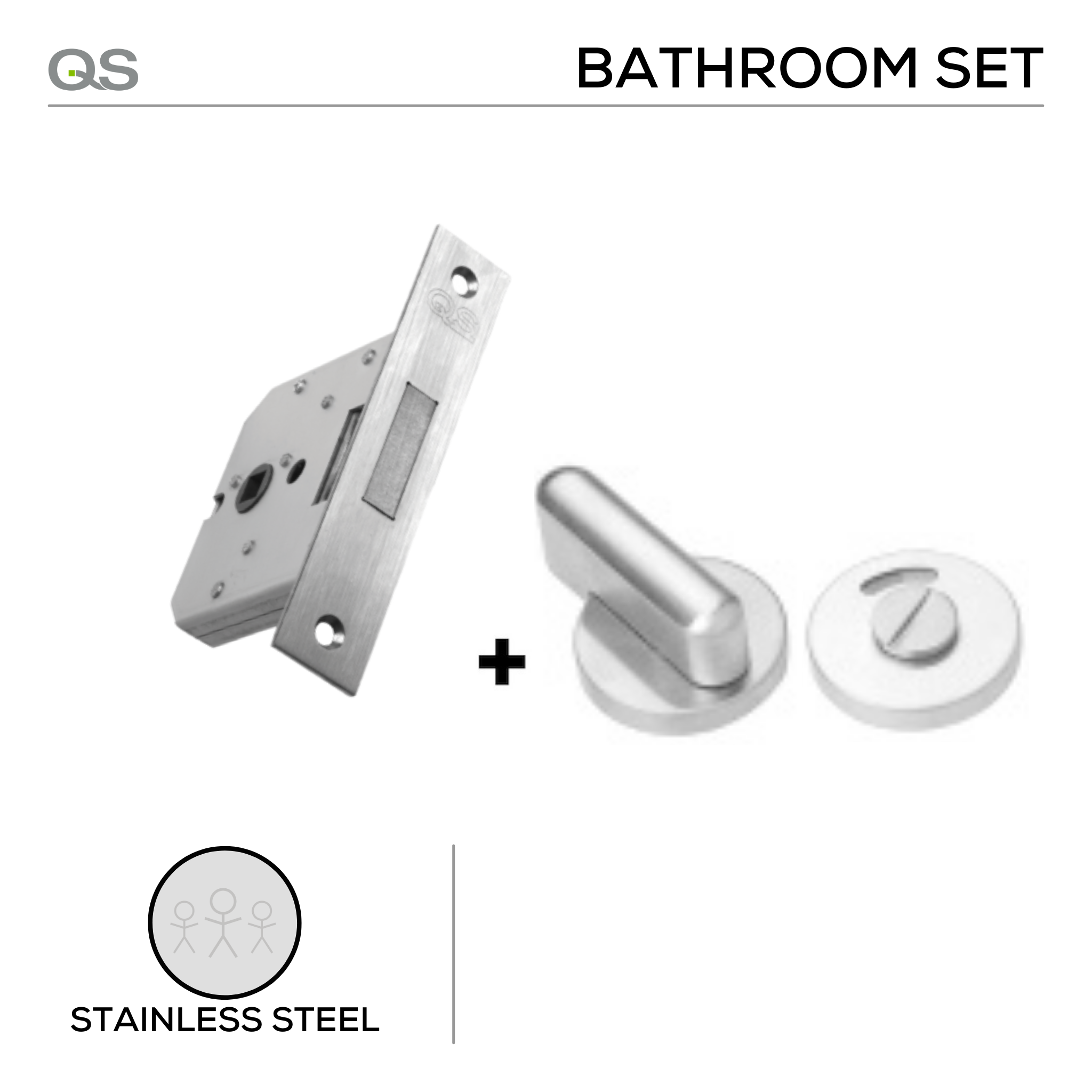 QS0055/5 + QS4409, Bathroom, Indicator with Bolt, Stainless Steel, QS