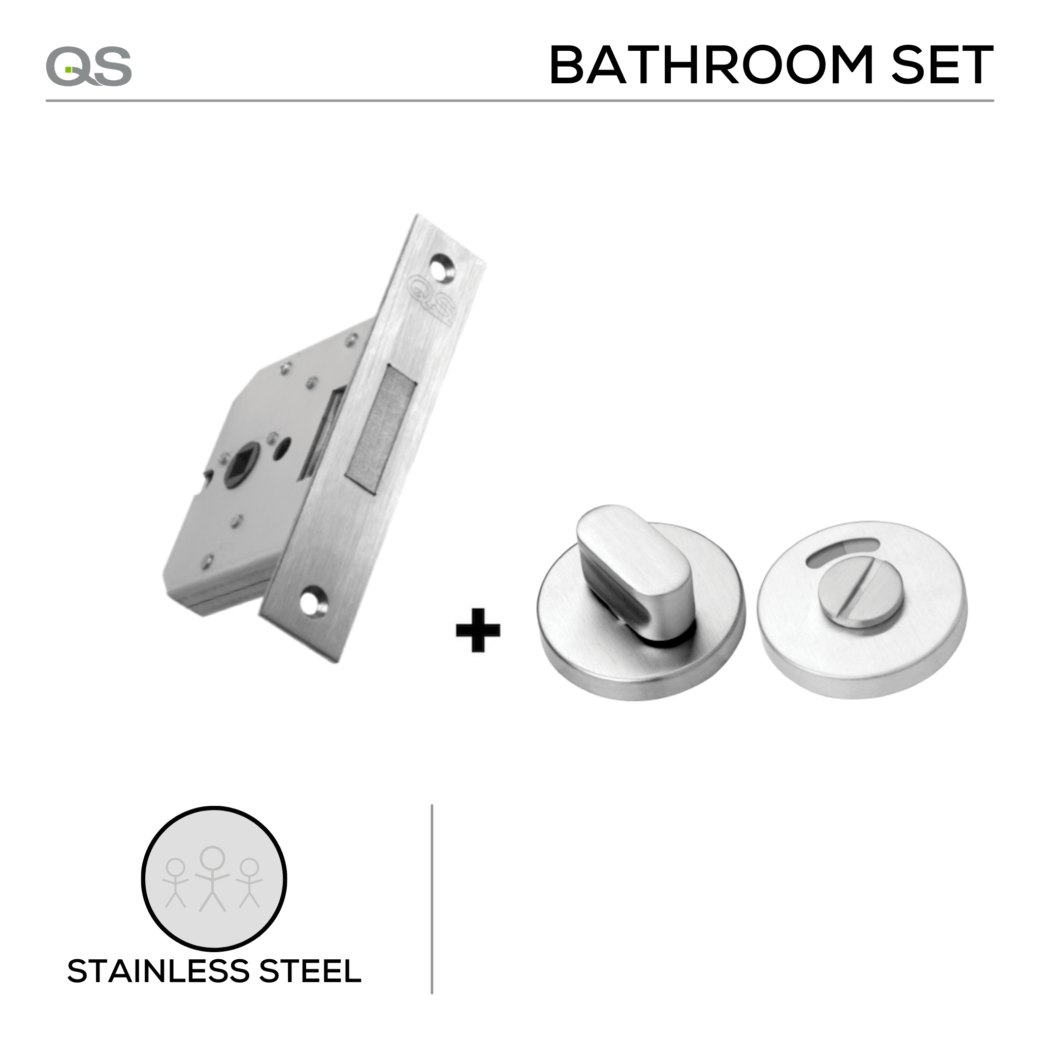 QS0055/5 + QS4410, Bathroom, Indicator with Bolt, Stainless Steel, QS