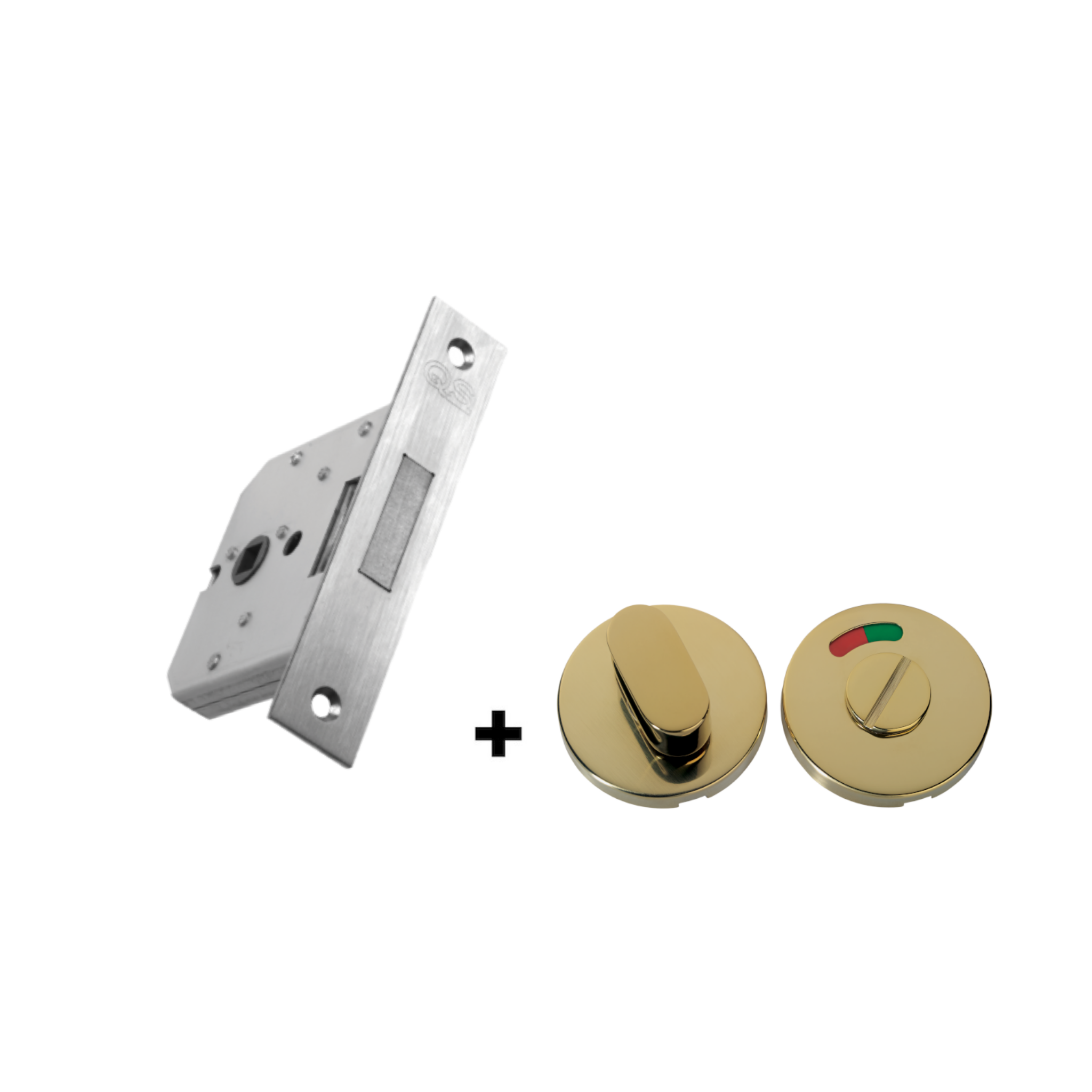 QS0055/5 + QS4410 PVD, Bathroom, Indicator with Bolt, PVD Brass, QS