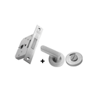 QS Stainless Steel Deadbolt Lock shown in finish detail, giving bathroom doors clean stainless confidence.