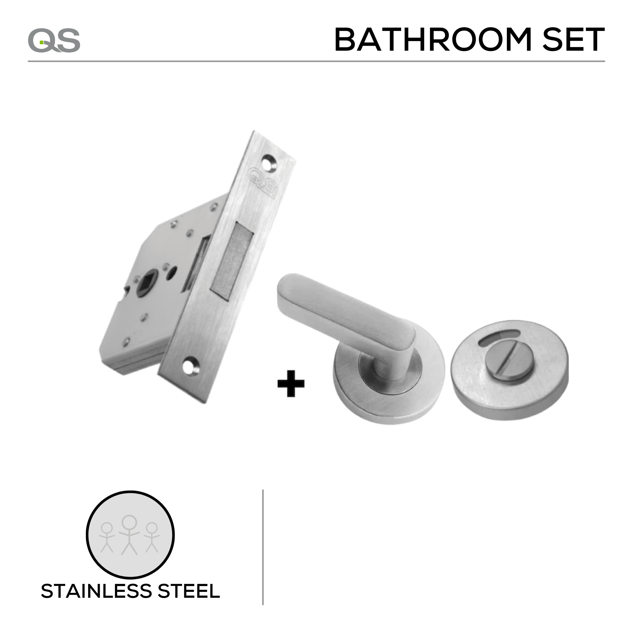 QS0055/5 + QS4479, Bathroom, Indicator with Bolt, Stainless Steel, QS