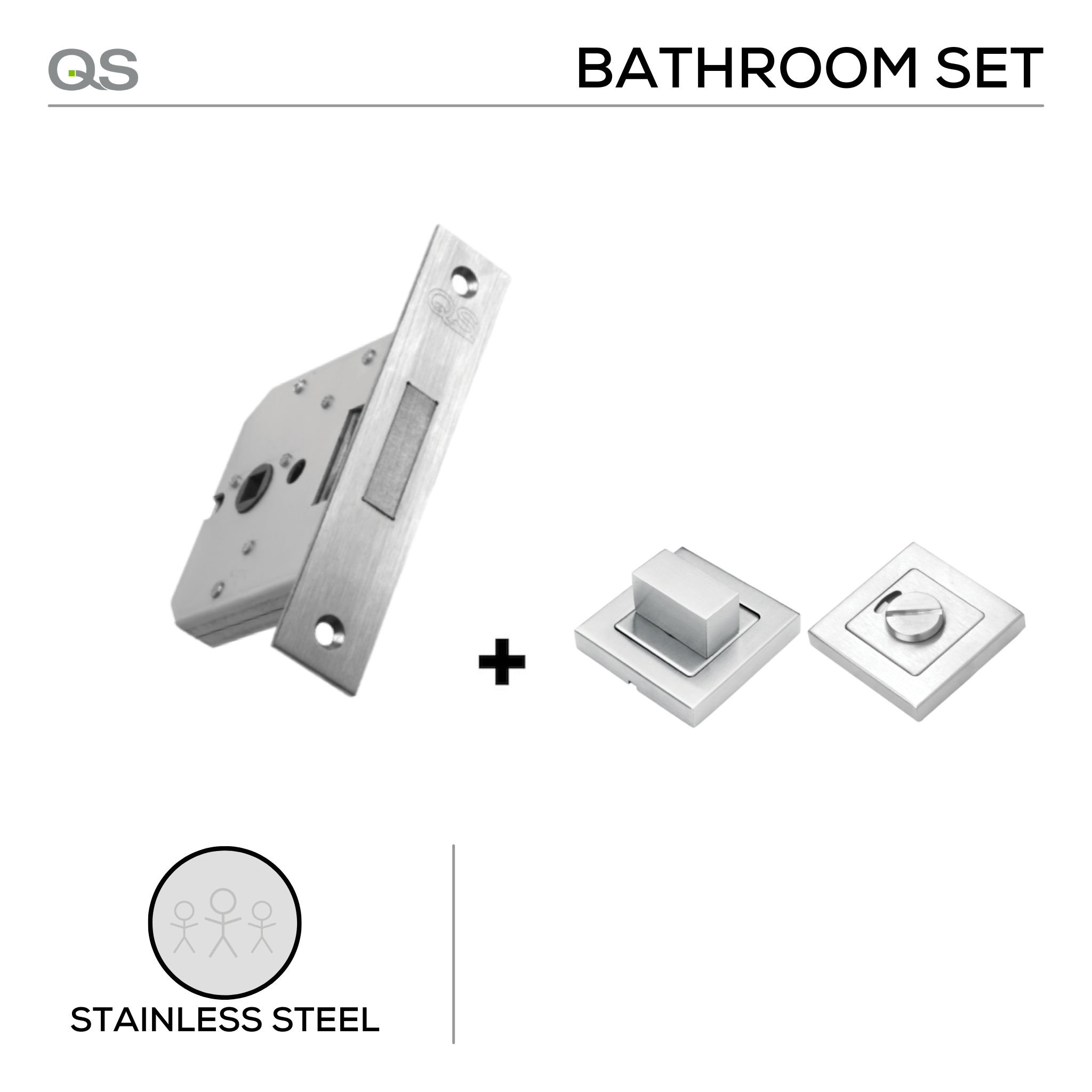 QS0055/5 + QS4488, Bathroom, Indicator with Bolt, Stainless Steel, QS