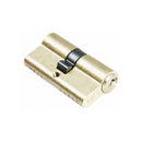 QS Satin Brass Cylinder Lock for doors, second look with warm brass confidence, 66mm.