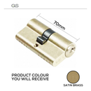 QS QS1105SB 70mm - 35/35, 70mm - 35/35, satin brass