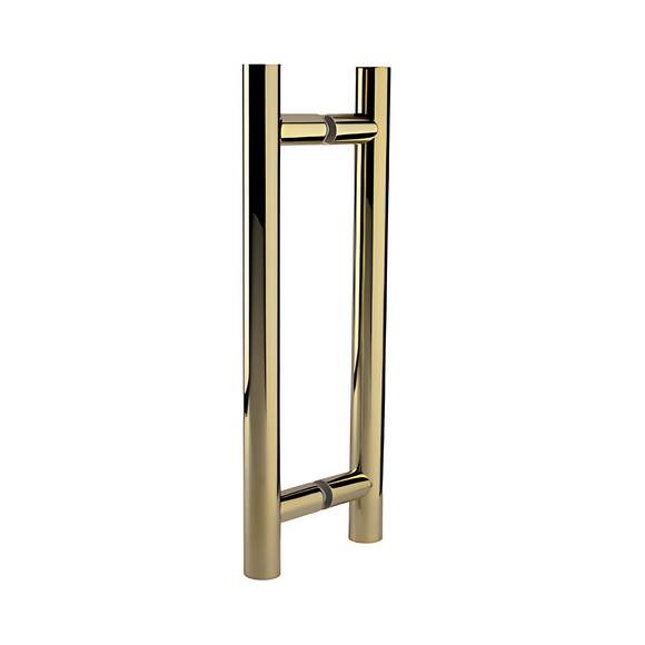 QS Stainless Steel Pull Handle shown in alternate angle, giving doors strong stainless style, 22mm (Ø) x 200mm (l).