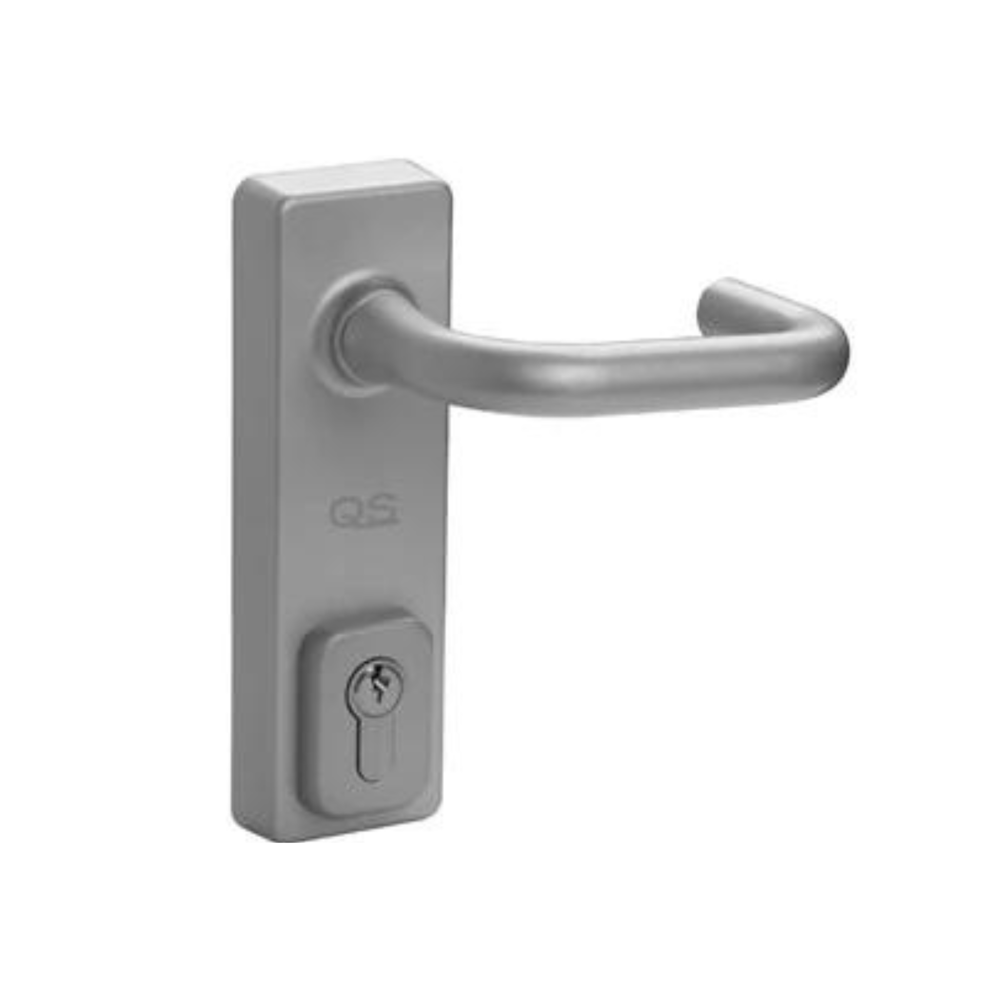 QS330, Panic Hardwares, Lever Handle on Plate and Clinder, For use with QS300 series, Silver Painted, QS