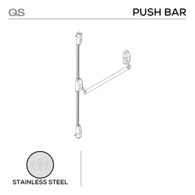 QS400/2, Panic Hardwares, Push Bar, Two Point Locking, EN1125 and EN1634 rated, Stainless Steel, QS