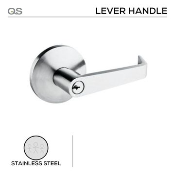 QS Stainless Steel Lever Handle main product view; clean stainless confidence for a better door setup.