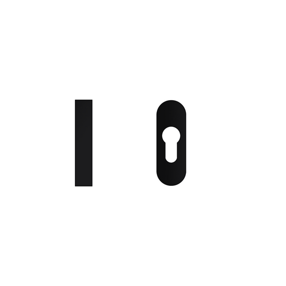 Oval Rose Cylinder Escutcheon, 64mm x 30mm, Black - QS