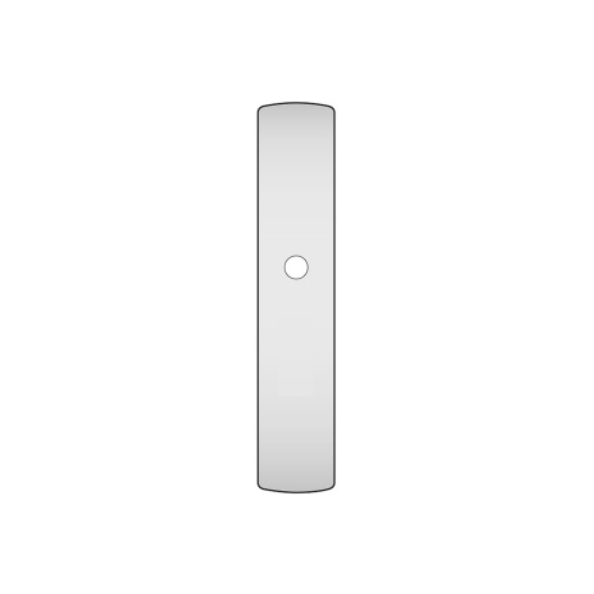 QS4482 BLANK, Plate, Rounded, 254mm (l) x 50mm (w), Supplied with QS Handle, Stainless Steel, QS