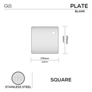 QS4485 BLANK, Plate, Square, 254mm (l) x 50mm (w), Supplied with QS Handle, Stainless Steel, QS-1