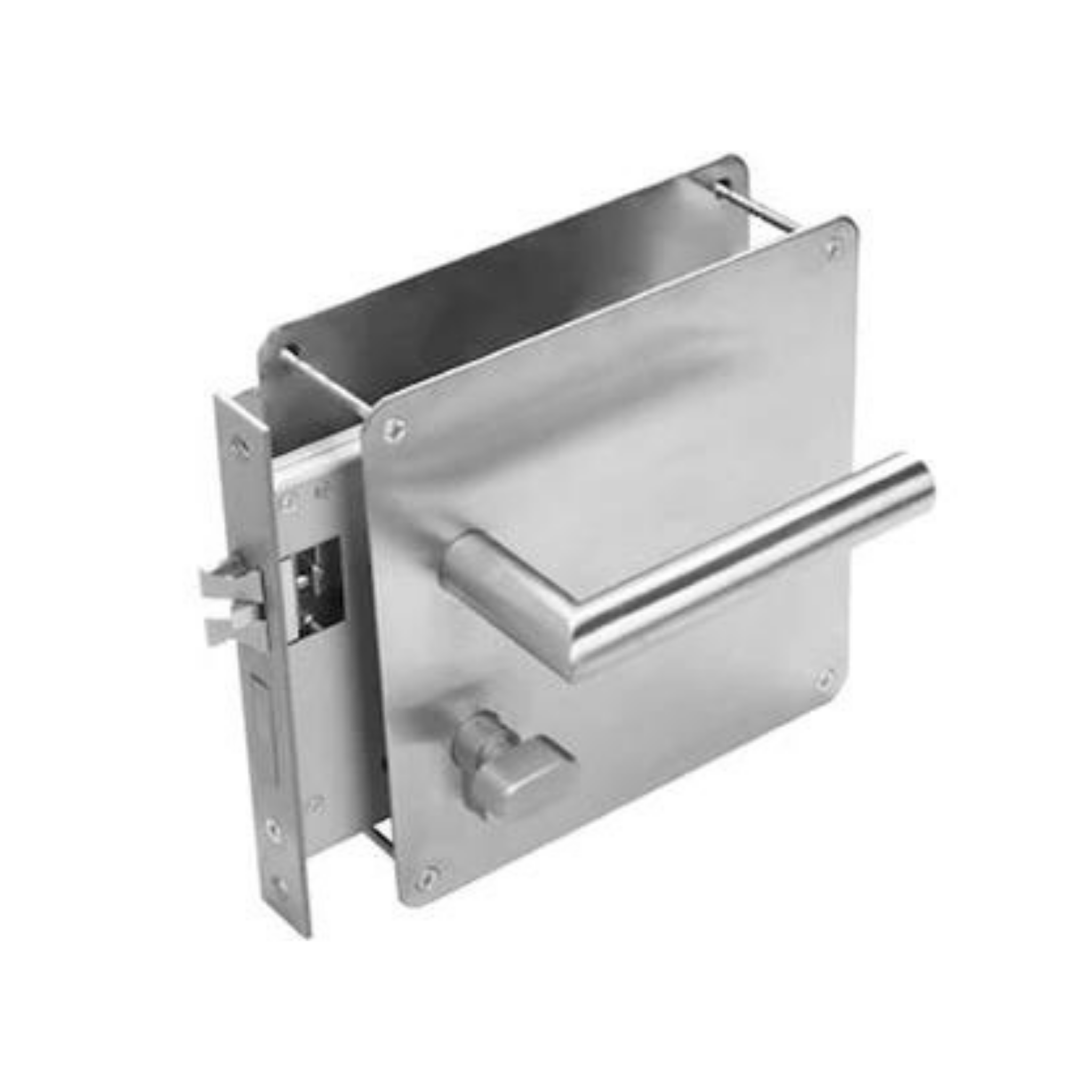 QS4485/RL (R), Residence, Latch Lock, with QS6055/1 cylinder lock and QS1108SN knob cylinder - right, Stainless Steel, QS