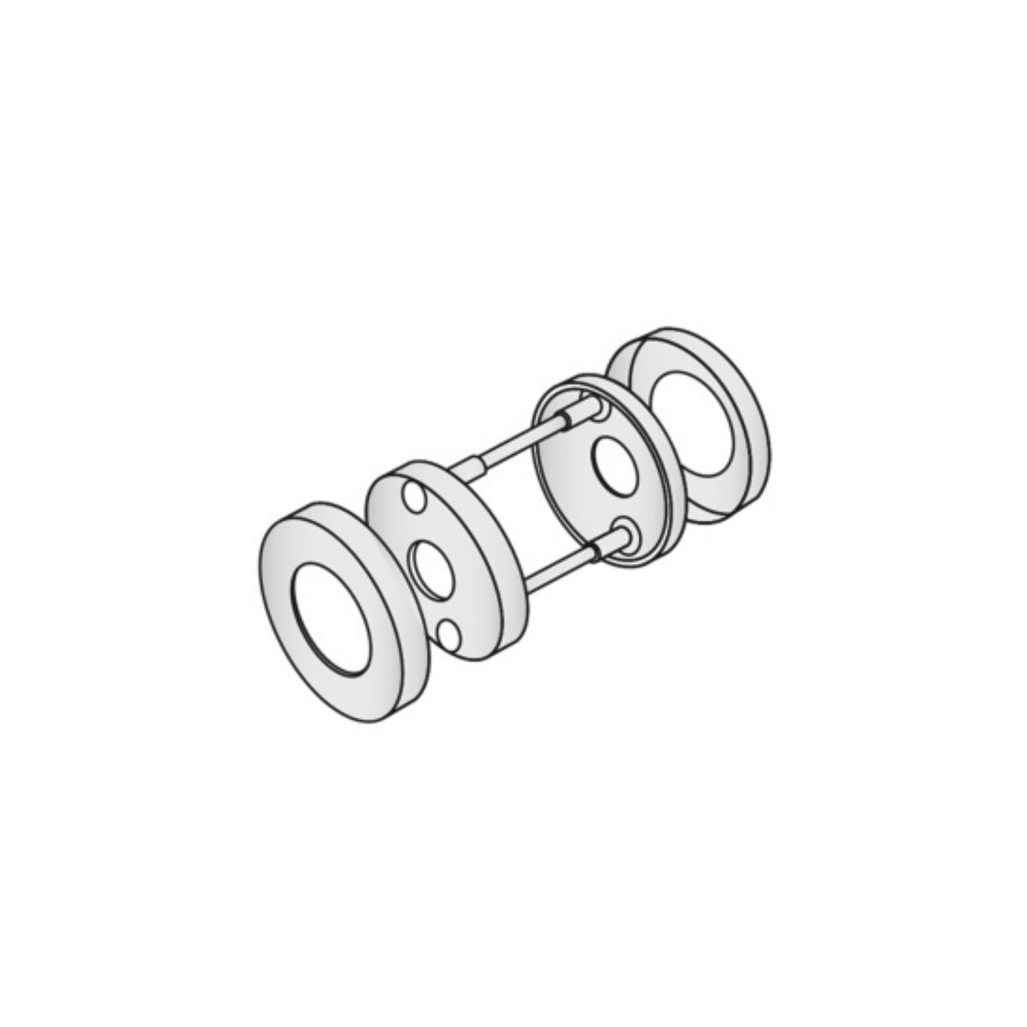 QS4499, Round Escutcheon with tamper-proof lugs, Stainless Steel, QS