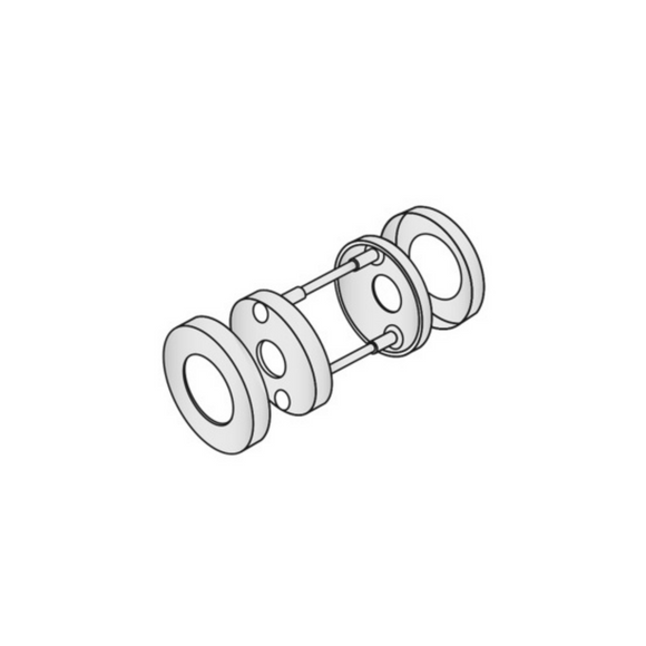 QS4499, Round Escutcheon with tamper-proof lugs, Stainless Steel, QS