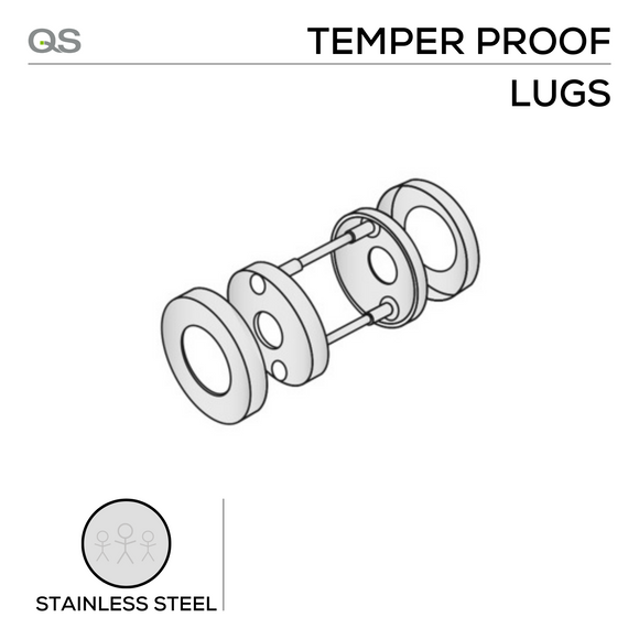 QS4499, Round Escutcheon with tamper-proof lugs, Stainless Steel, QS