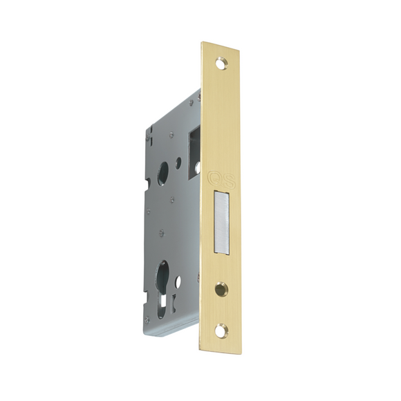 QS6055/4/PB, Deadbolt Lock, Euro Cylinder, Excluding Cylinder, 55mm (Backset), 60mm (ctc), Brass, QS