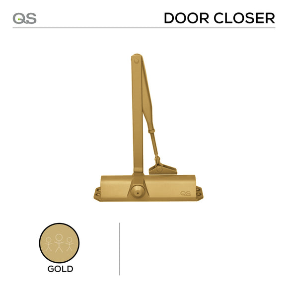 QS 680 door closer, standard arm, Gold