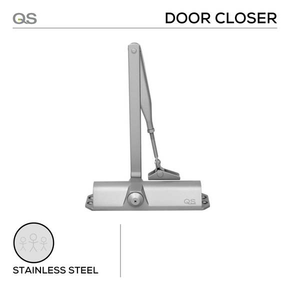 QS680/4 EN1154 Fire-Rated, Size 2-3, 80kg, Door Width: 600 – 1100 mm,Black, QS