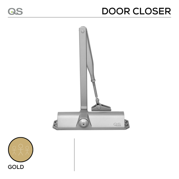 QS680/4 EN1154 Fire-Rated, Size 2-3, 80kg, Door Width: 600 – 1100 mm,Black, QS
