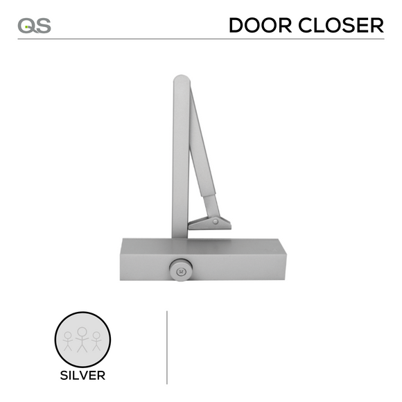 QS Aluminium Door Closer shown in main product view, giving commercial doors solid gear with a sharp finish.